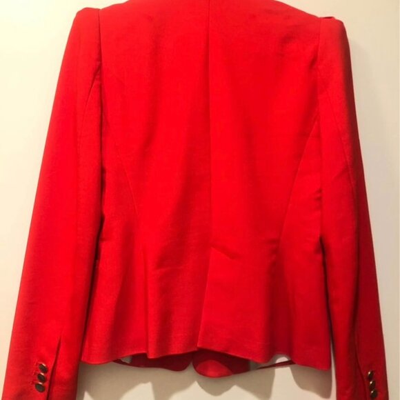Zara  Red Blazer w/ puff sleeve - Picture 2 of 8